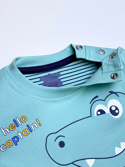 Half Sleeves Baby Croco Printed Romper