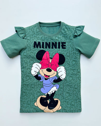 Minnie Mouse Printed T-Shirt & Shorts Co-ord Set