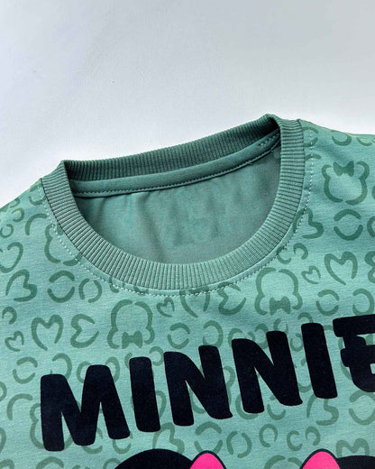 Minnie Mouse Printed T-Shirt & Shorts Co-ord Set