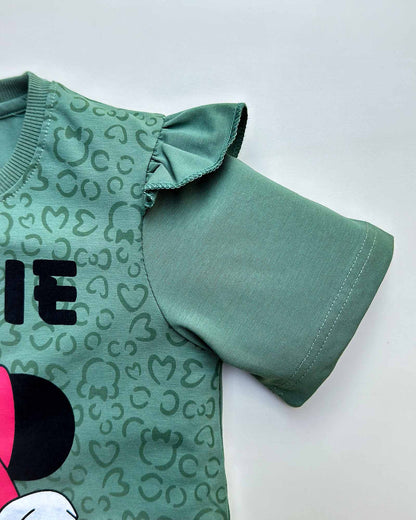 Minnie Mouse Printed T-Shirt & Shorts Co-ord Set