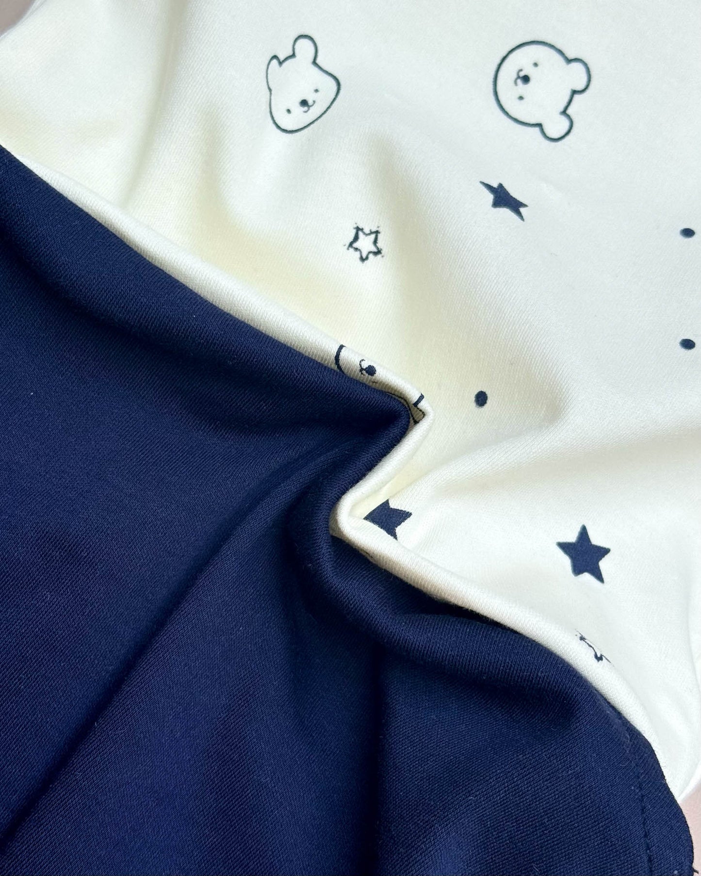 Printed Bear Dungaree Romper Set