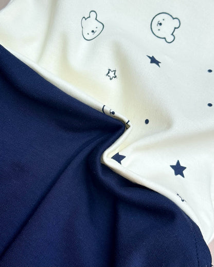 Printed Bear Dungaree Romper Set