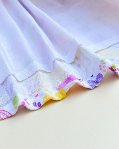 Watercolour Flower Print Frock with Bow Detail