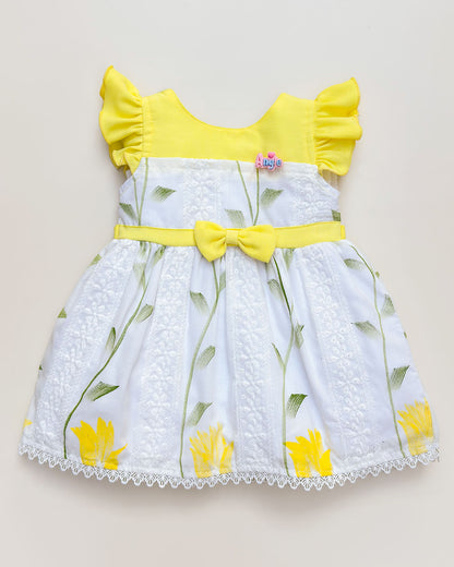 Flower Print Frock with Bow Detail