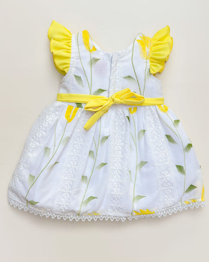 Flower Print Frock with Bow Detail