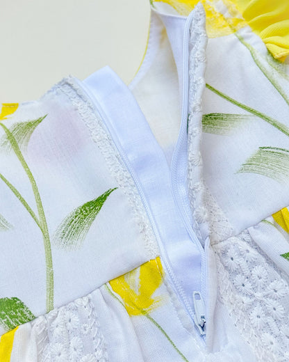 Flower Print Frock with Bow Detail