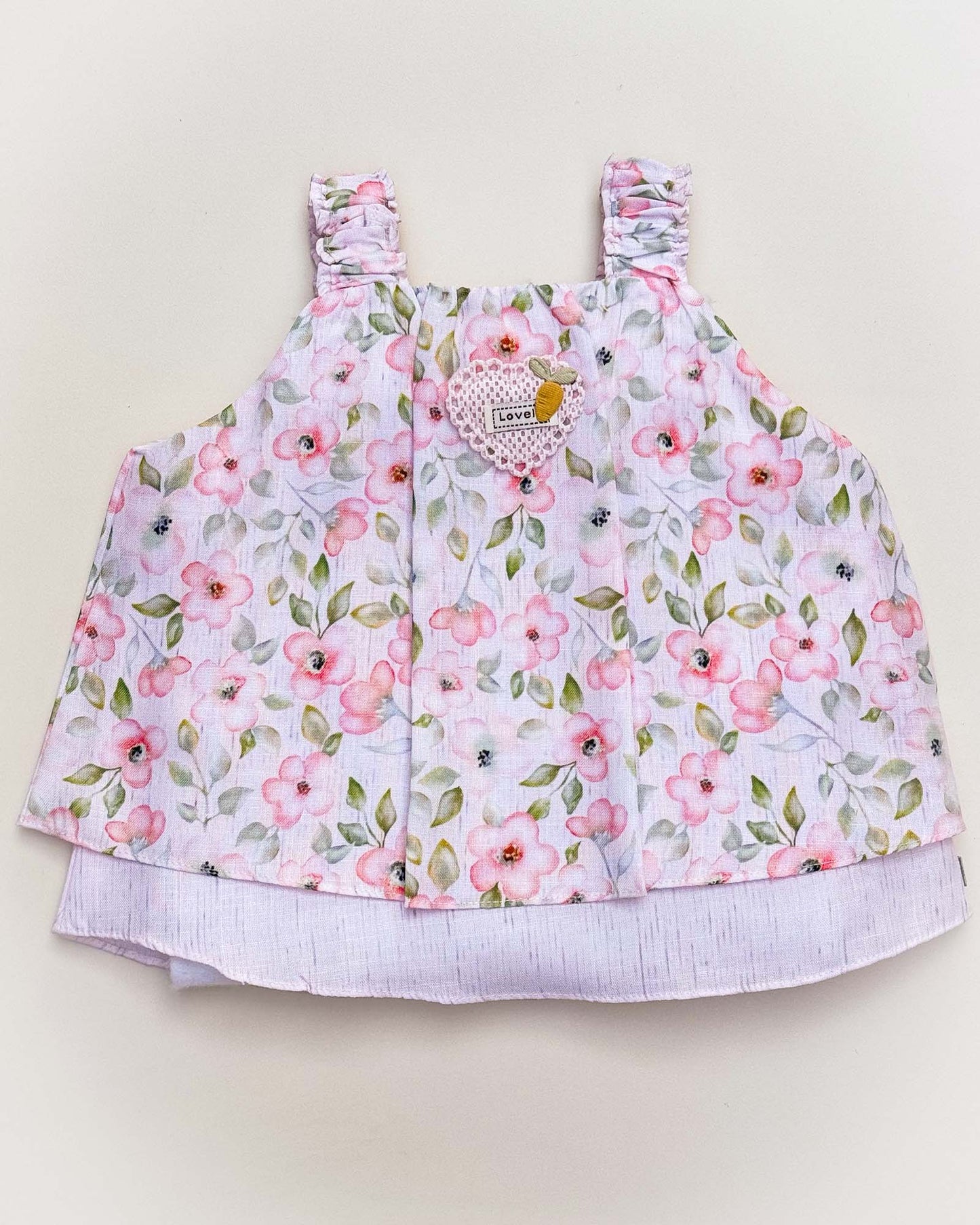 Floral Printed Cotton Top with Shorts
