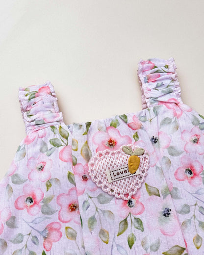 Floral Printed Cotton Top with Shorts