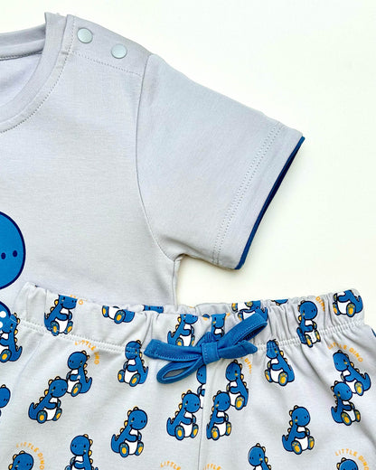 Little Dino Print T-Shirt & Shorts Co-Ord Set