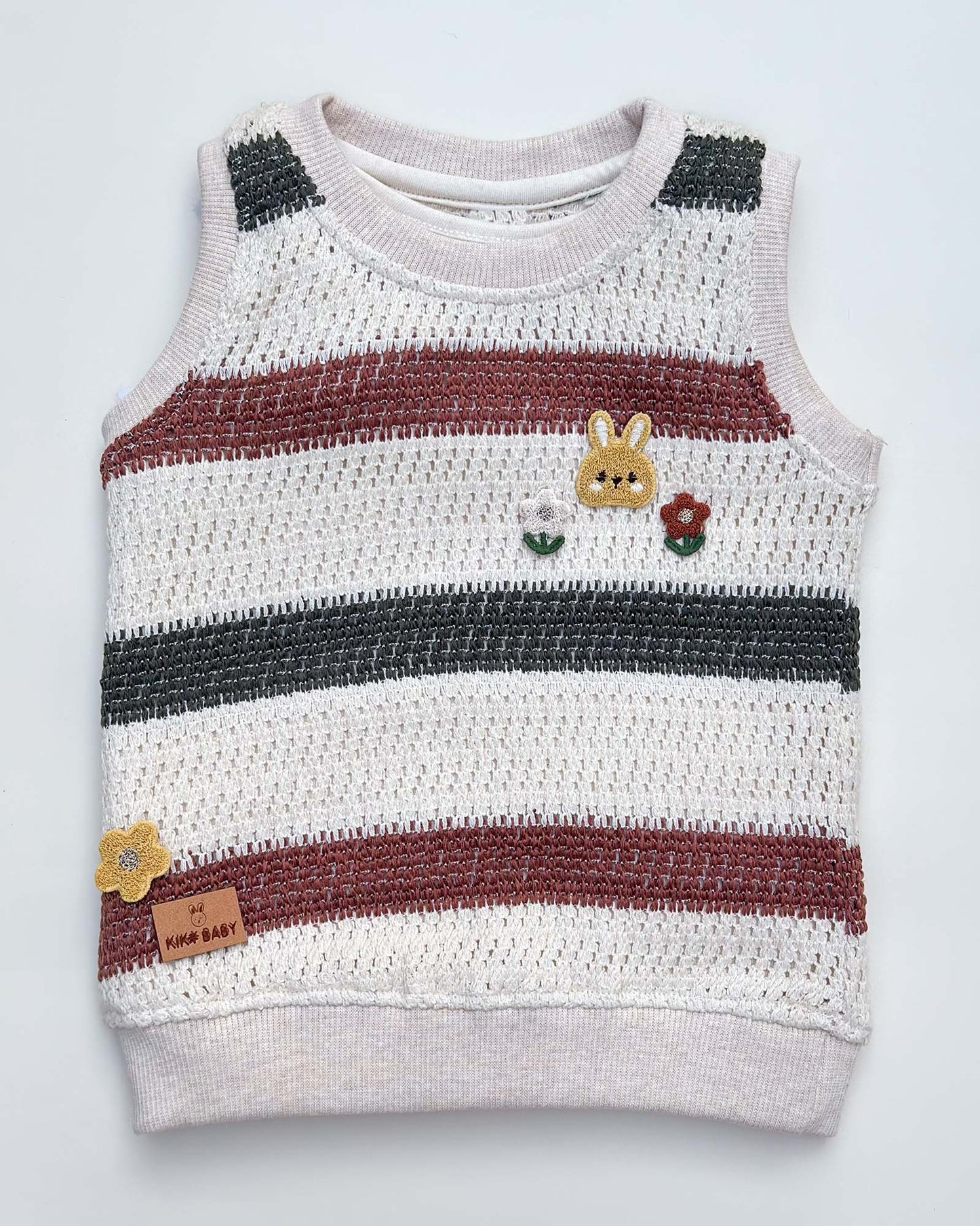Sleeveless Knitted Top with Texture Shorts
