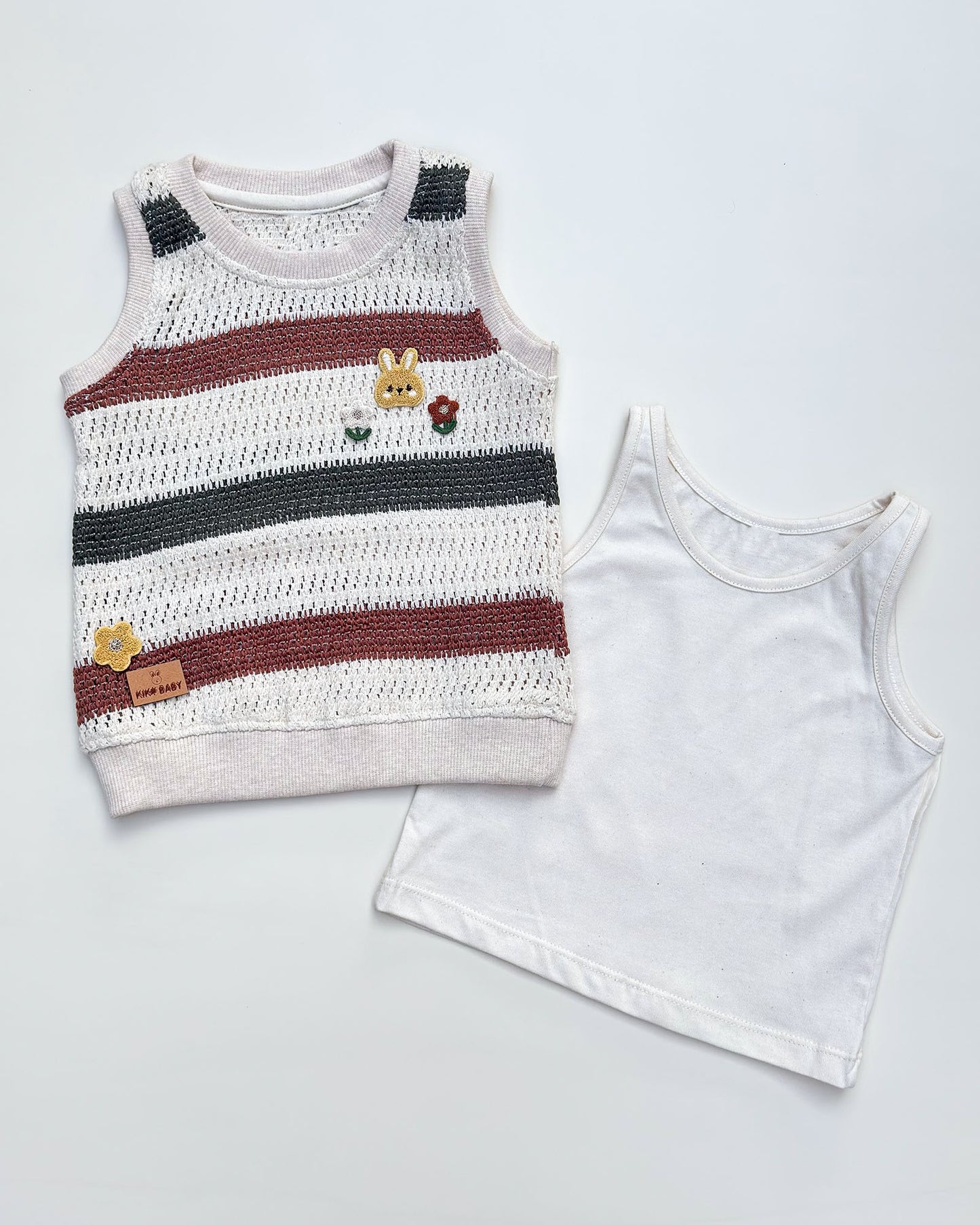Sleeveless Knitted Top with Texture Shorts