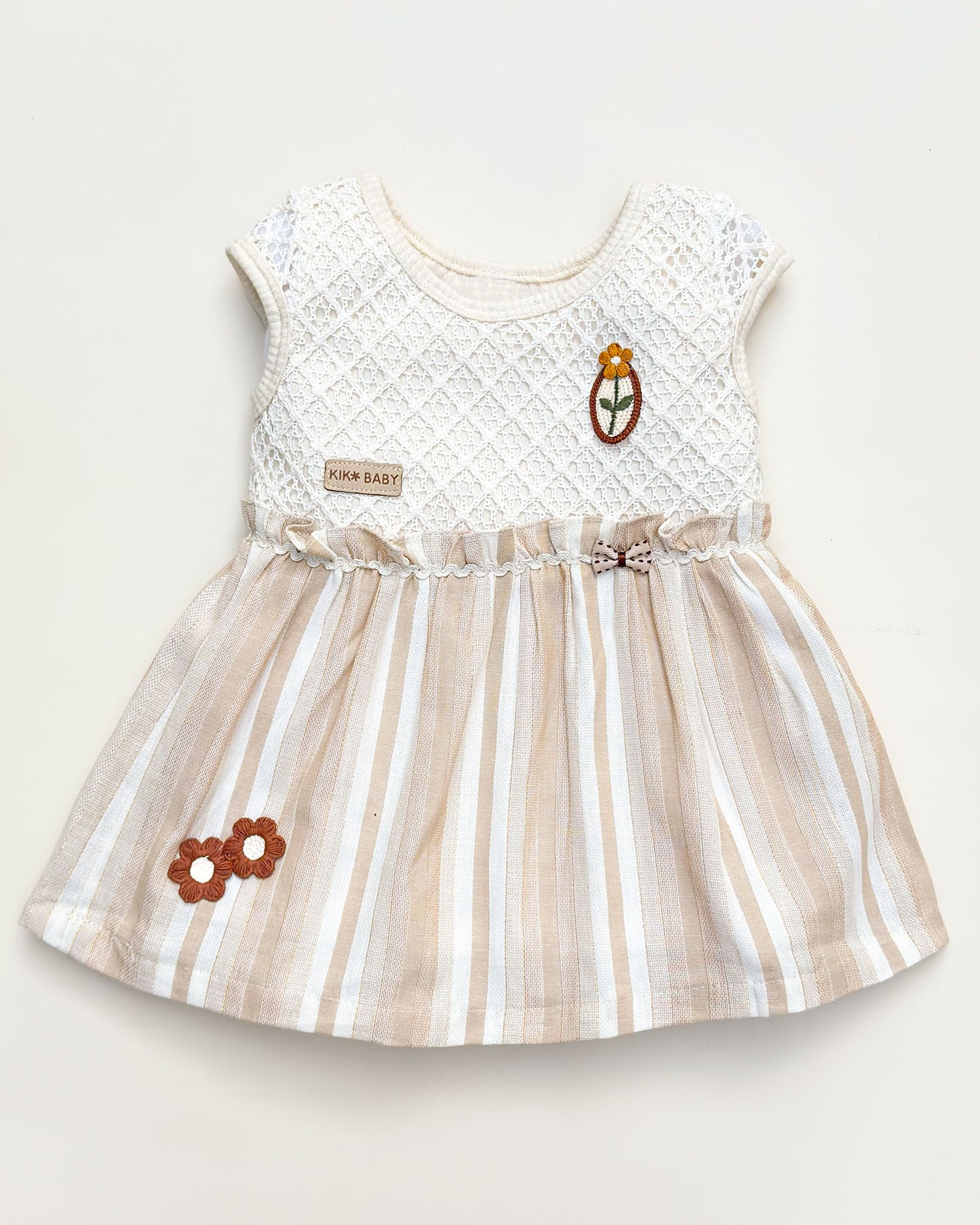 Crochet Knit Cotton Casual Dress with Bloomer