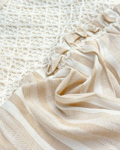 Crochet Knit Cotton Casual Dress with Bloomer