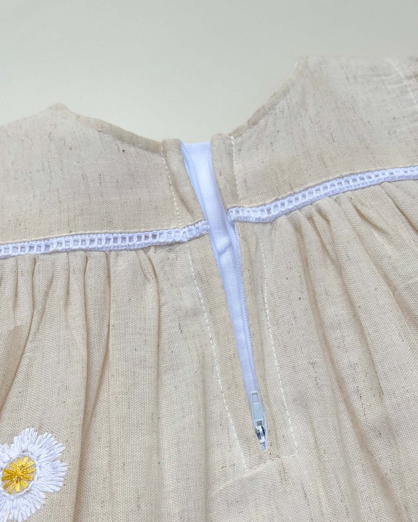 Flower Embroidered Khadi Cotton Frock