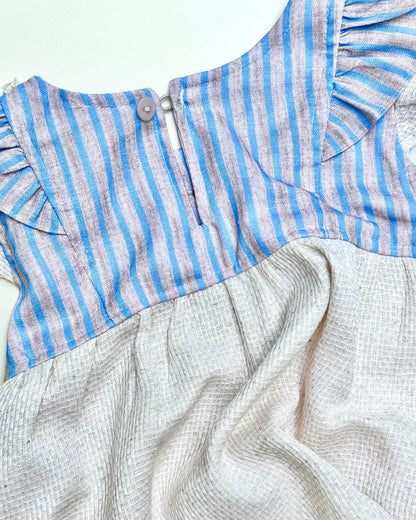 Stripe Cotton Casual Dress With Bloomer