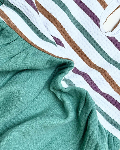 Crinkled Textured Cotton Casual Dress With Bloomer