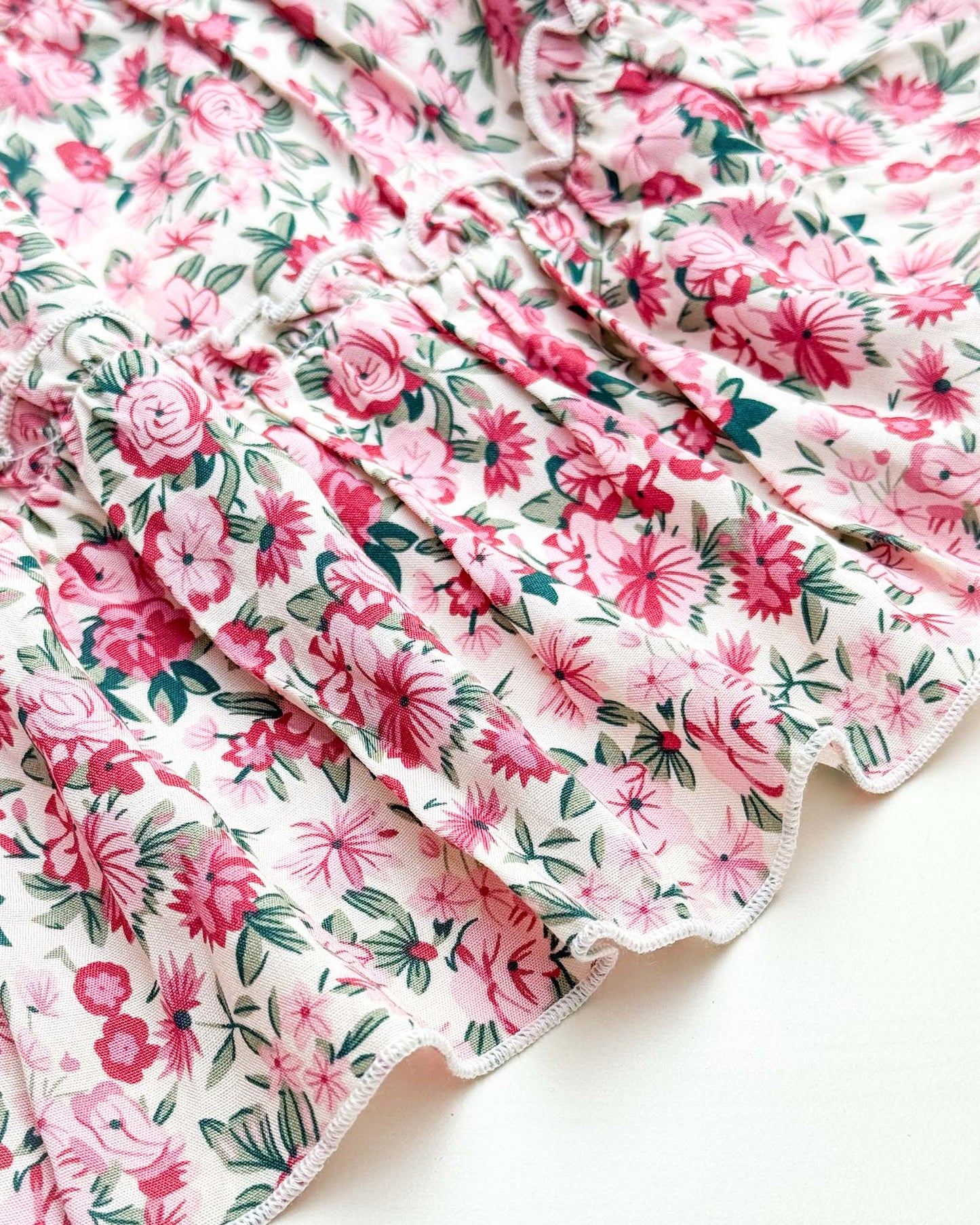 Floral Print Smocked Bodice Midi Dress