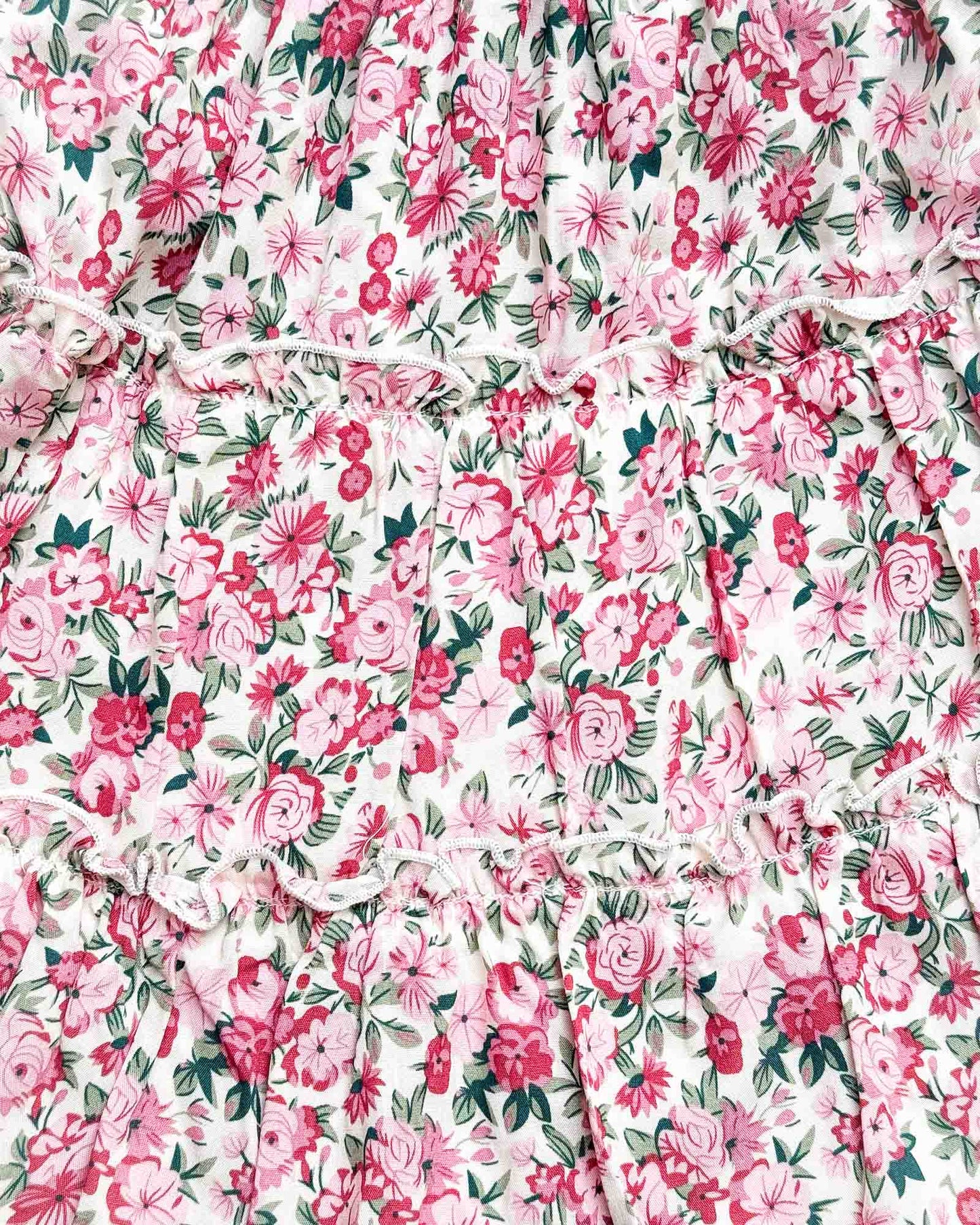 Floral Print Smocked Bodice Midi Dress