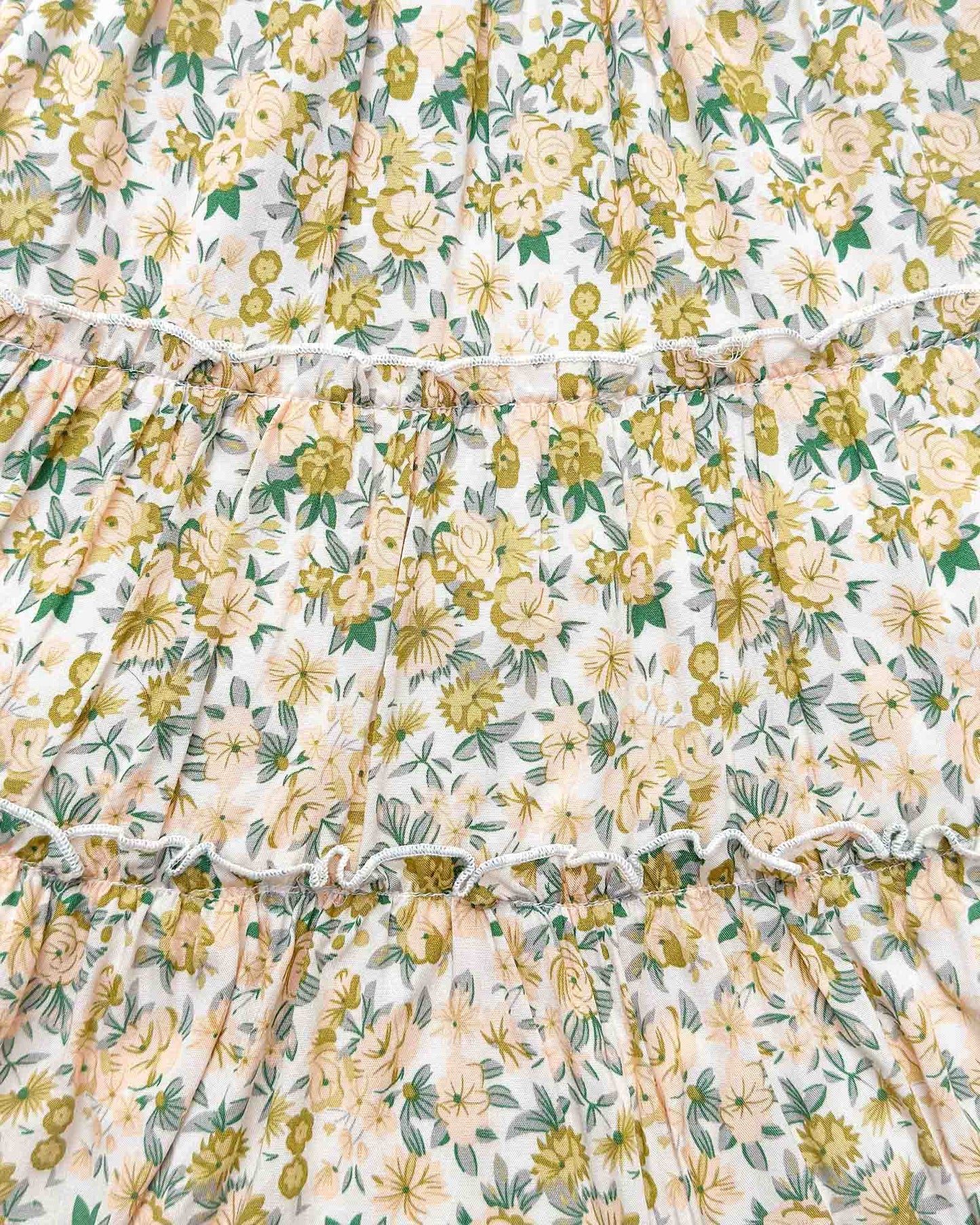 Floral Print Smocked Bodice Midi Dress