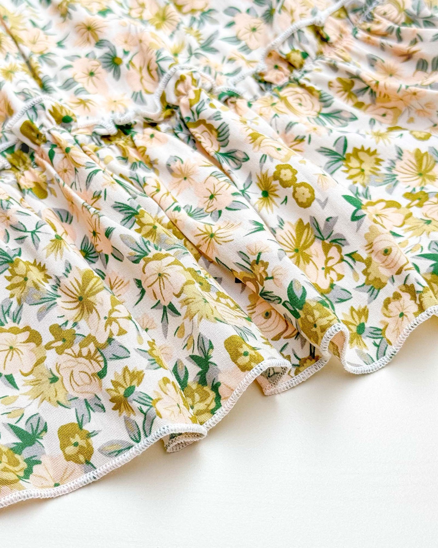 Floral Print Smocked Bodice Midi Dress