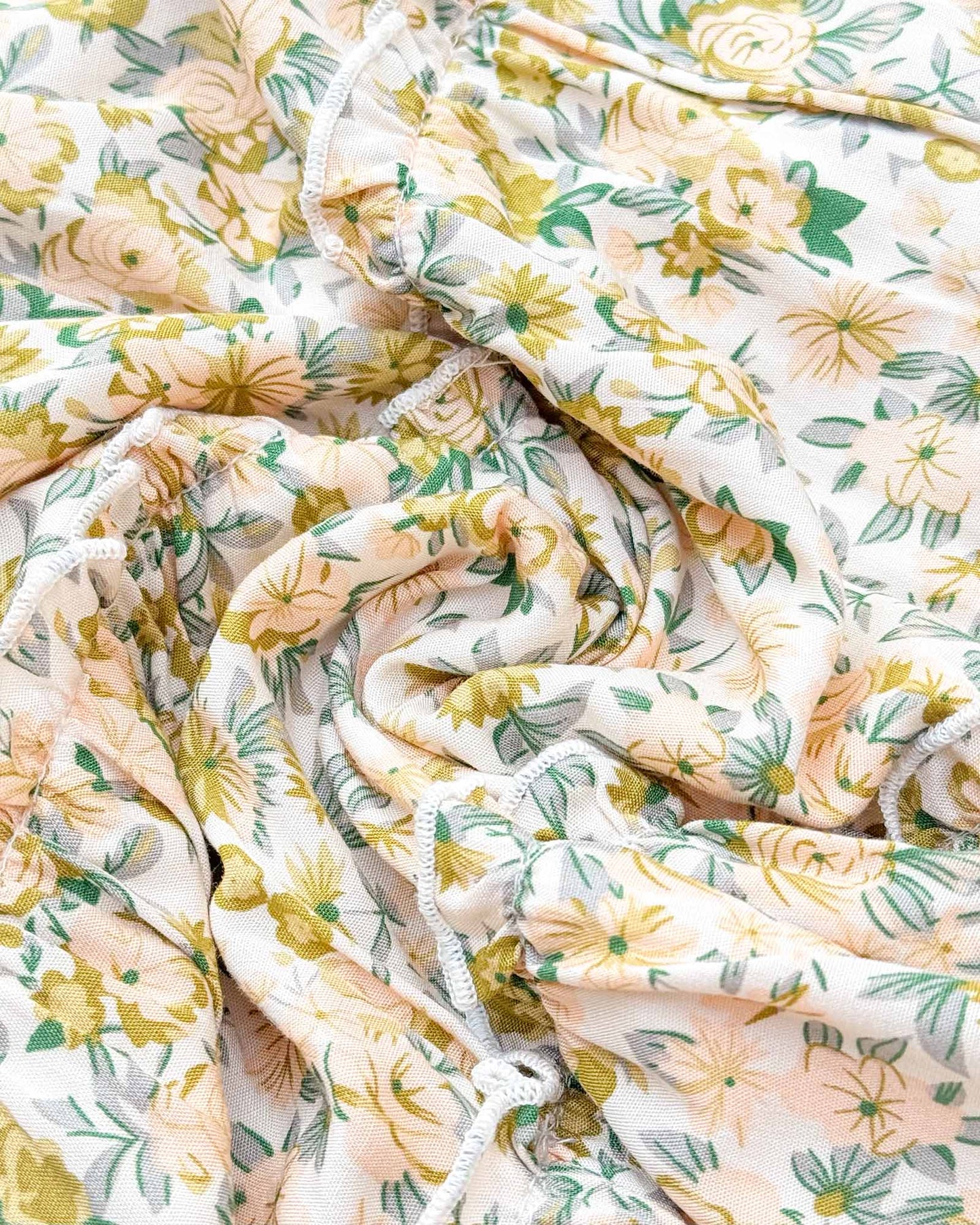 Floral Print Smocked Bodice Midi Dress