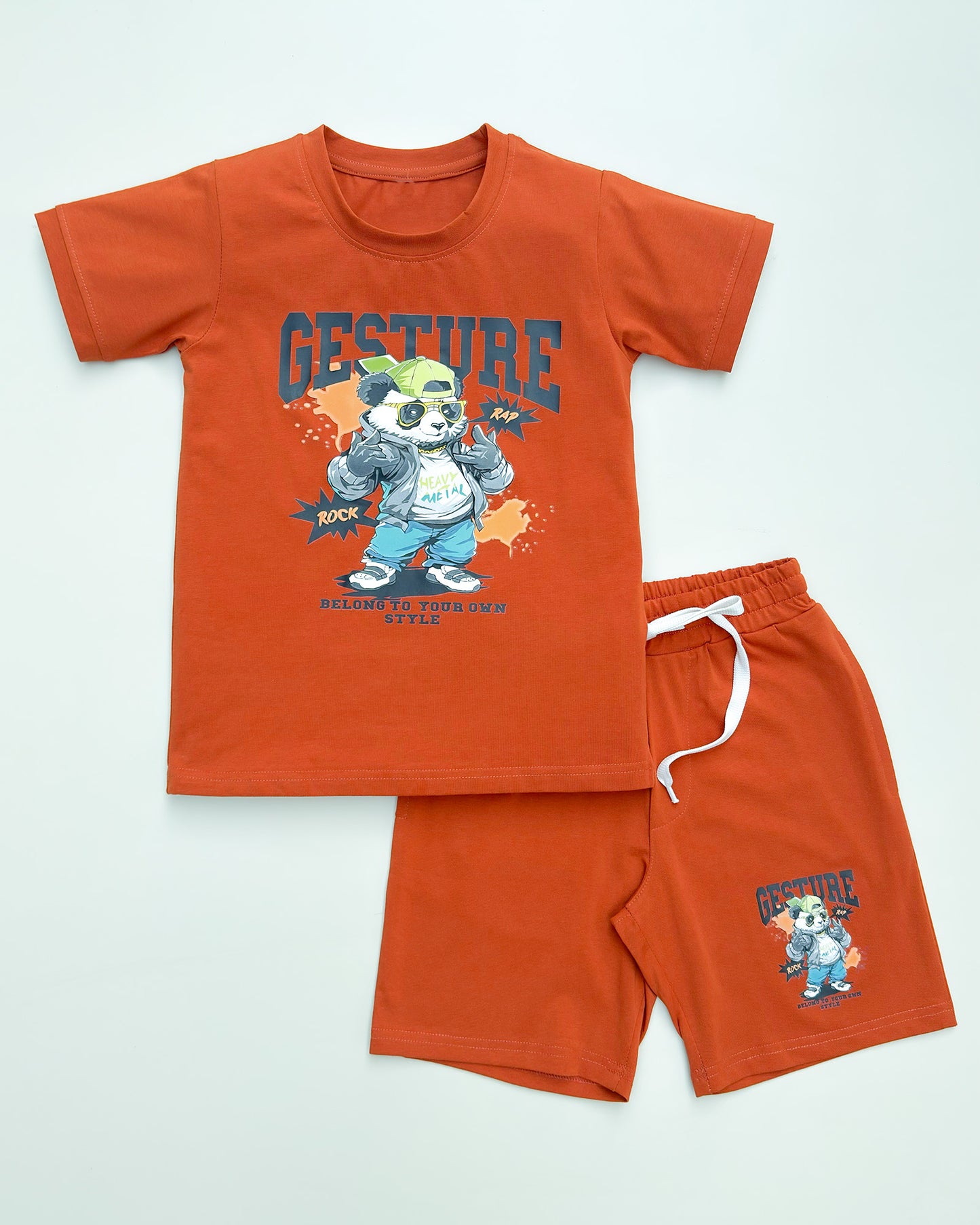 Street Panda Printed T-Shirt & Shorts Co-ord Set