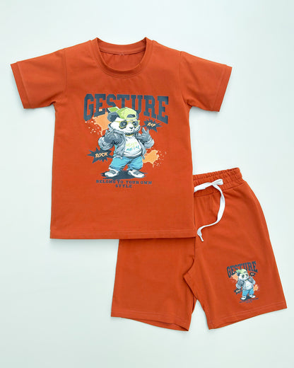 Street Panda Printed T-Shirt & Shorts Co-ord Set