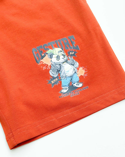 Street Panda Printed T-Shirt & Shorts Co-ord Set