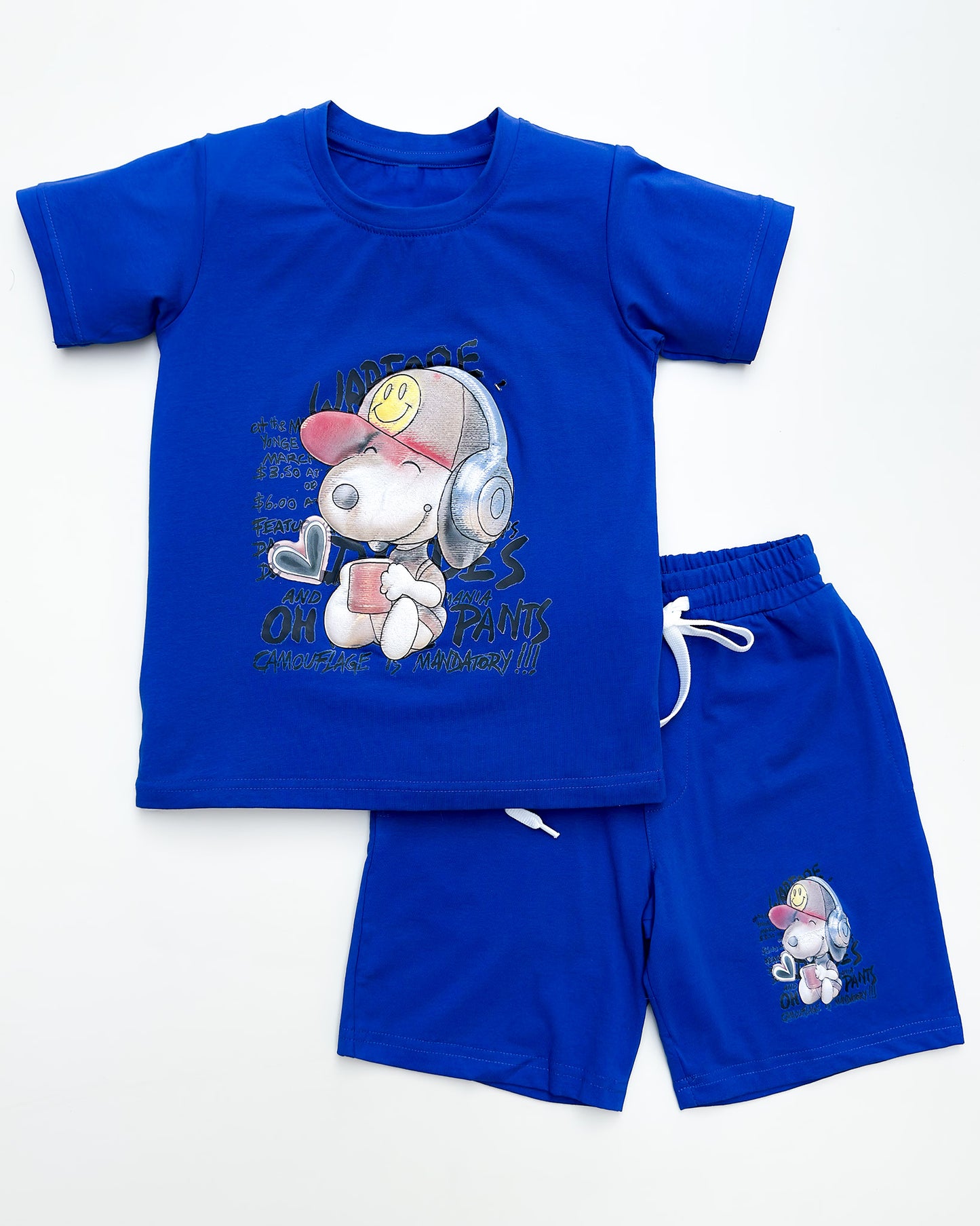 Cool Snoopy Printed T-Shirt & Shorts Co-ord Set
