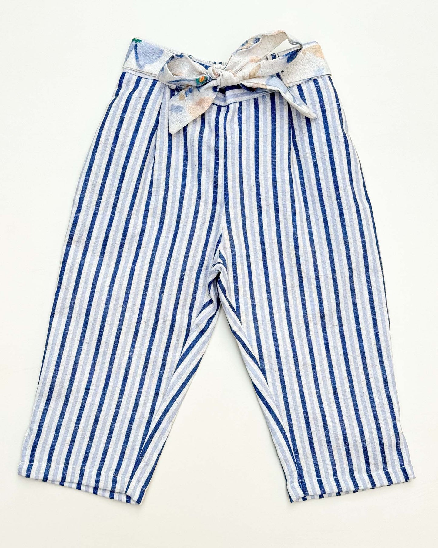 Formal Stripe Crop Top & Pants with Blazer Set