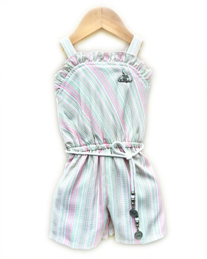 One Piece Jumpsuit Dress with Drawstring Belt