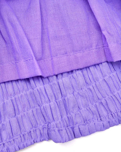 Crinkled Frock with Butterfly Button & Belt Detail
