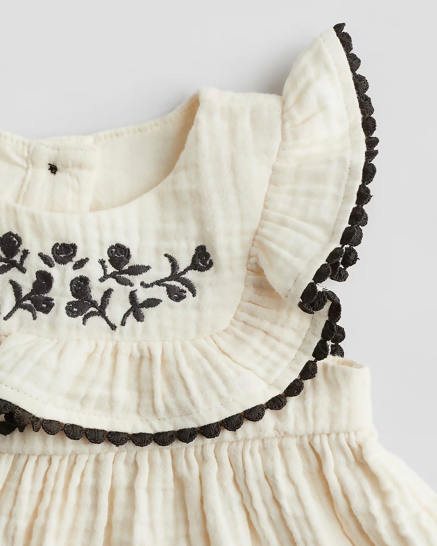 Muslin Casual Dress with Embroidered Details