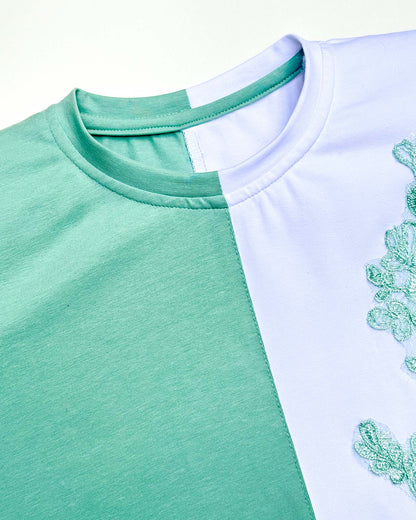 Dual Colour Appliqué Embroidered Co-ord Set