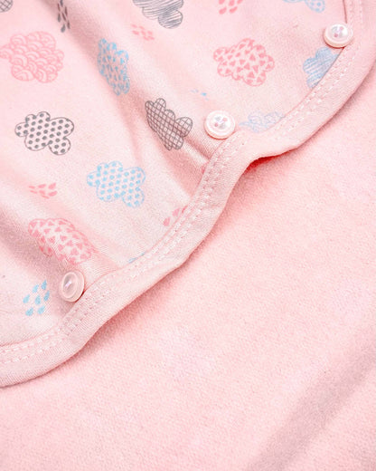 Hippo Cloud Printed Fleeced Front Open Night Suit