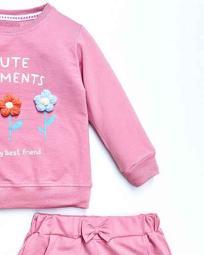 Flower Appliquéd Full Sleeve Co-ord Set