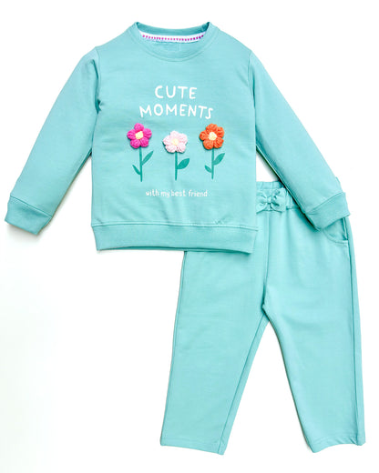 Flower Appliquéd Full Sleeve Co-ord Set