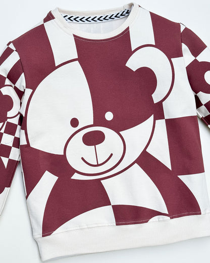 Bear Graffiti Printed Full Sleeve Co-ord Set