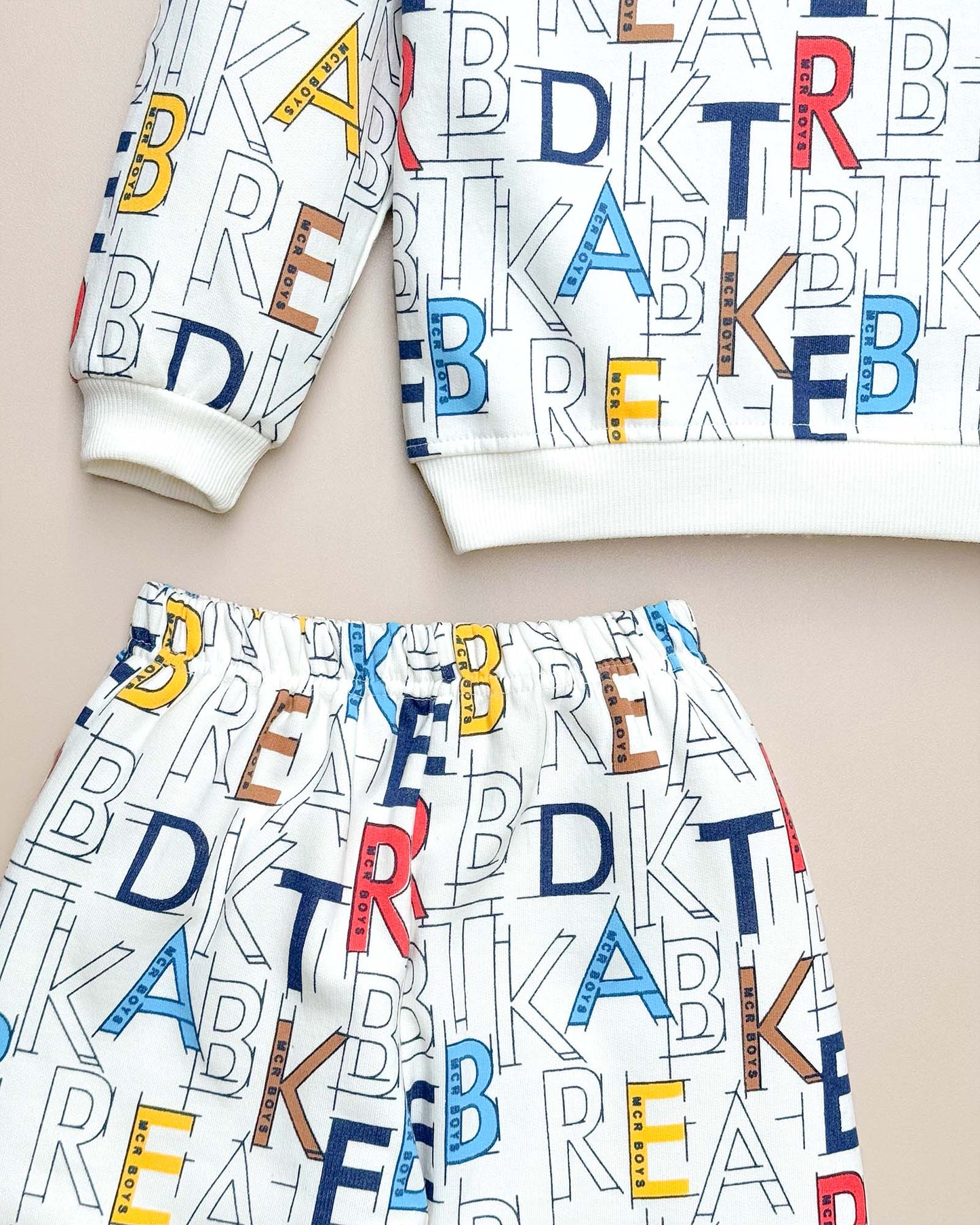 Alphabetic Printed Fleeced Co-ord Set