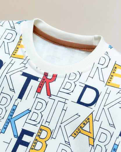 Alphabetic Printed Fleeced Co-ord Set