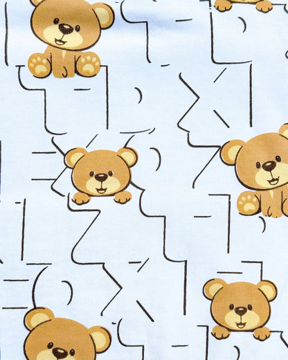 Fun Teddy Printed Fleeced Co-ord Set