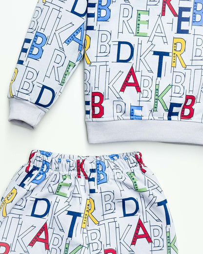 Alphabetic Printed Fleeced Co-ord Set