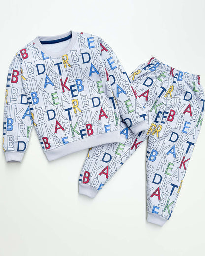 Alphabetic Printed Fleeced Co-ord Set