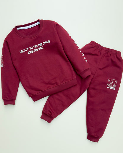 Escape Puff Printed Fleeced Co-ord Set