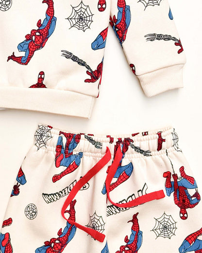 Marvel Spiderman Printed Fleeced Co-ord Set