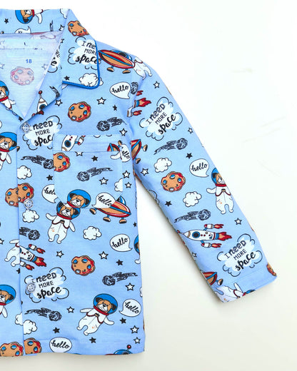 Printed Hosiery Night Suit Dog In Space