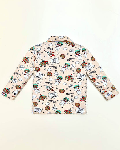 Printed Hosiery Night Suit Dog In Space