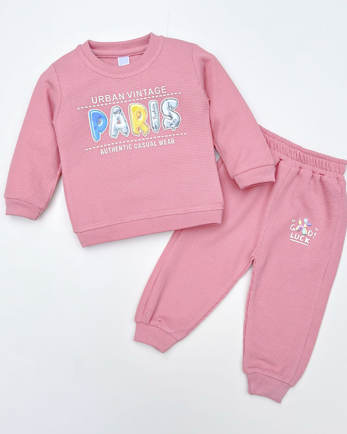 Paris Printed Waffle Textured Co-Ord Set