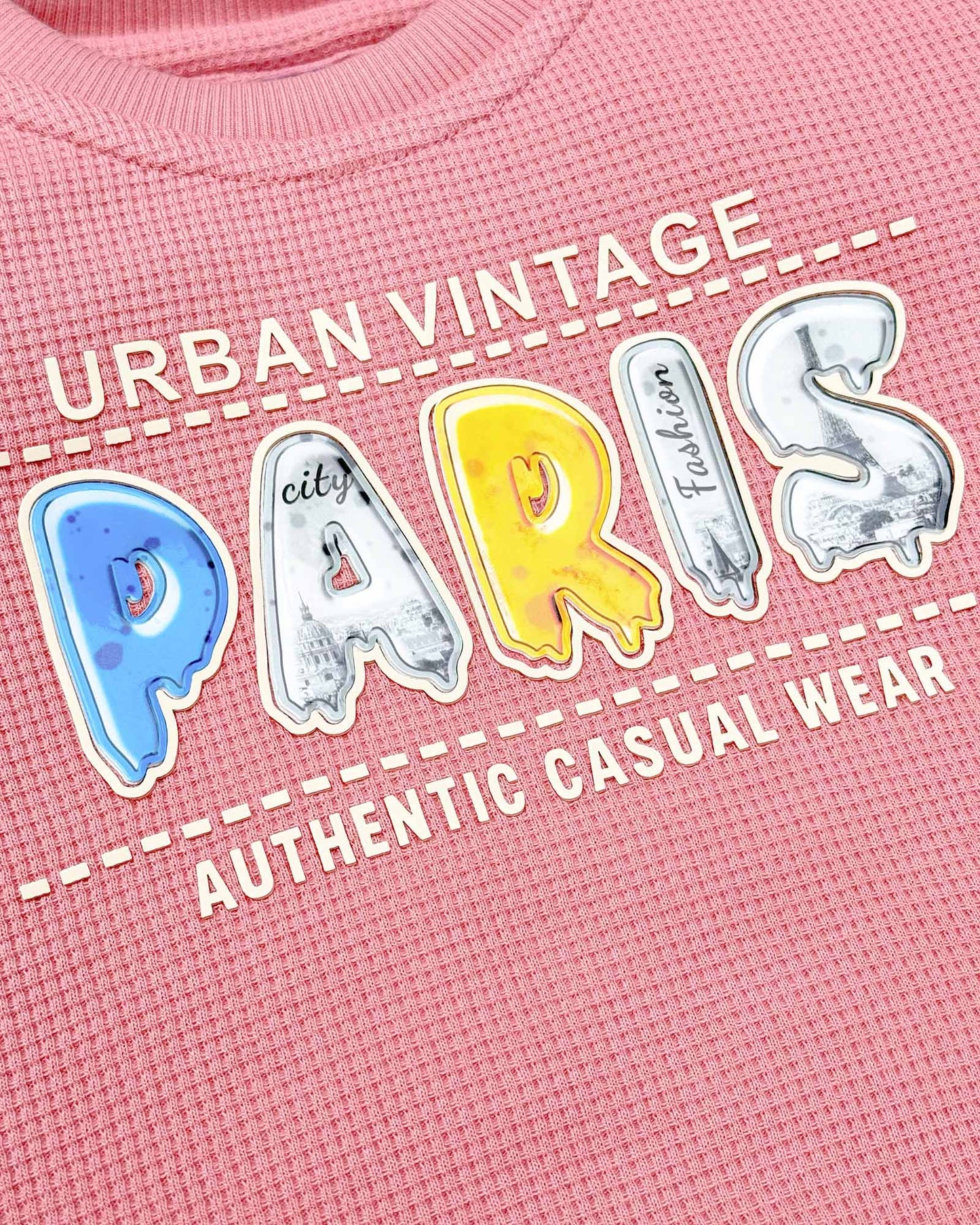 Paris Printed Waffle Textured Co-Ord Set