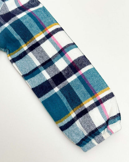 Herringbone Check Print Casual Dress With Stockings